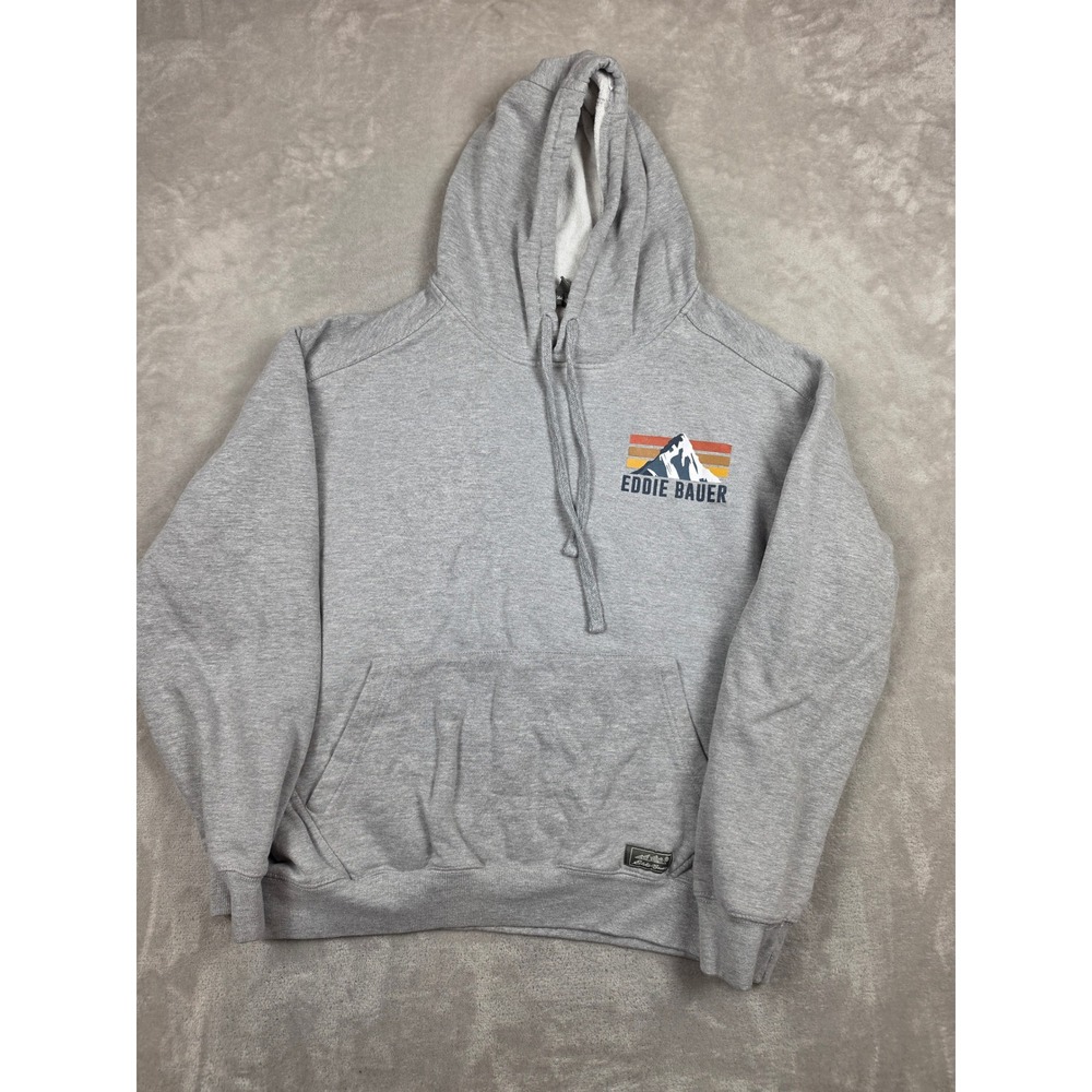 Eddie Bauer Hoodie Men XL Gray Mountain Graphic EM32HD162 Outdoor Sweatshirt